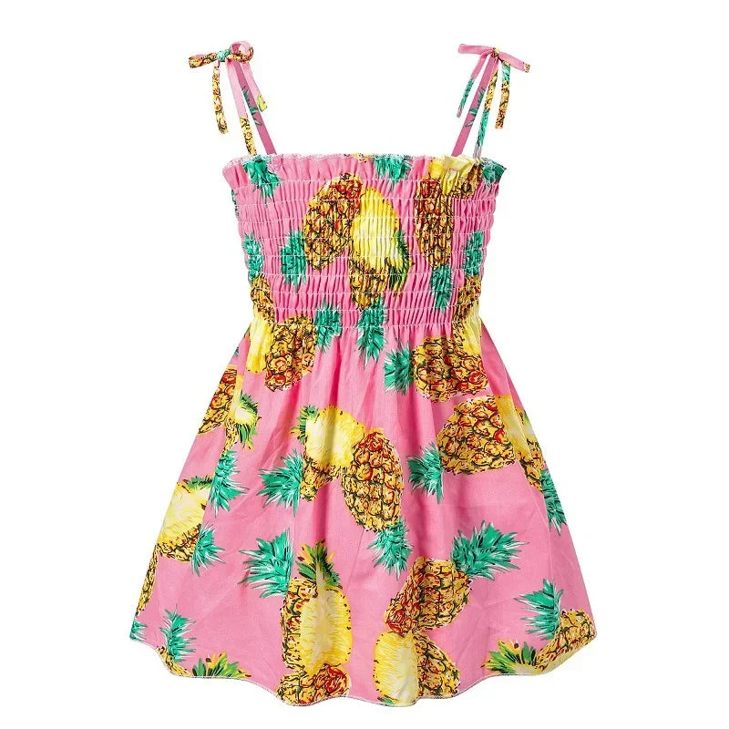 Robe d’été fille à fleurs sans manches – CLEVI Paris