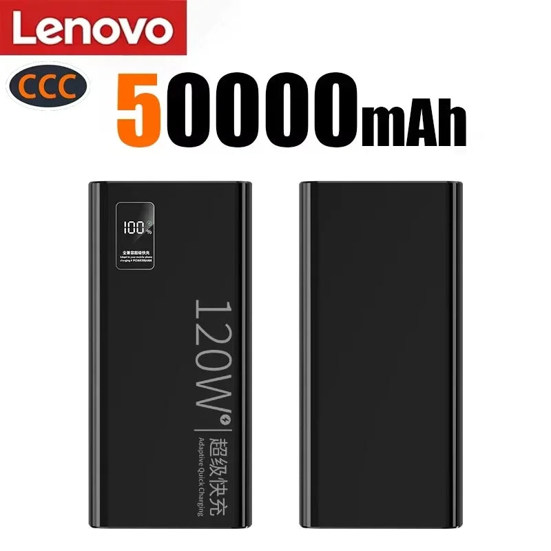 Batterie Externe Lenovo 120W Charge Rapide + Sans Fil Qi 15W Affichage LED USB-C Compact 240g – CLEVI Paris