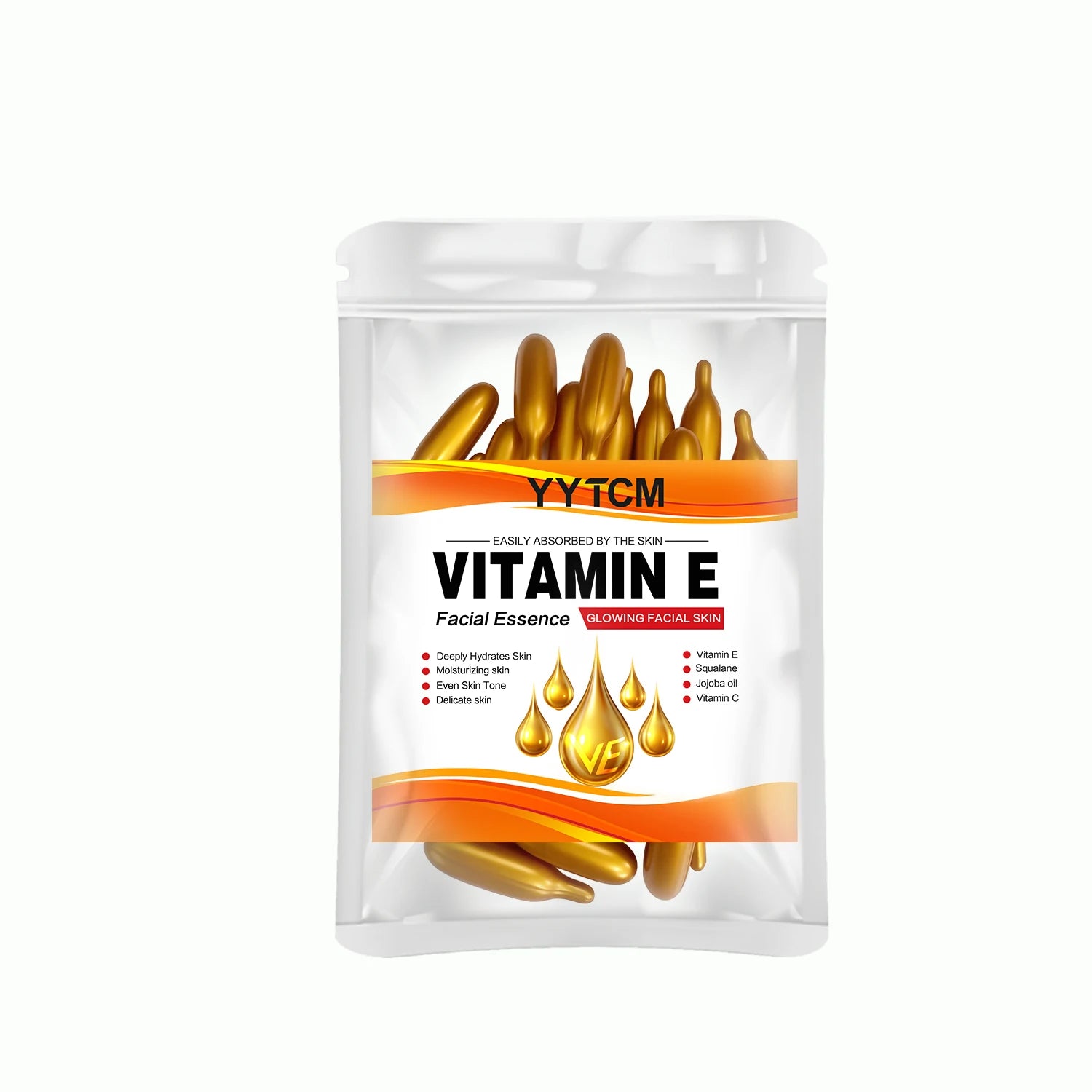 Capsules Essence Vitamine E & Squalane – Hydratation Profonde, Éclat & Lissage de la Peau