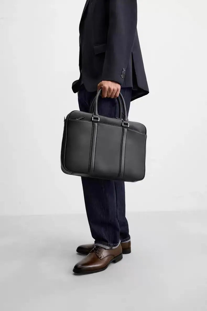 Serviette PU Homme 3 Poignées Ordinateur 14" Business 40x29cm – CLEVI Paris