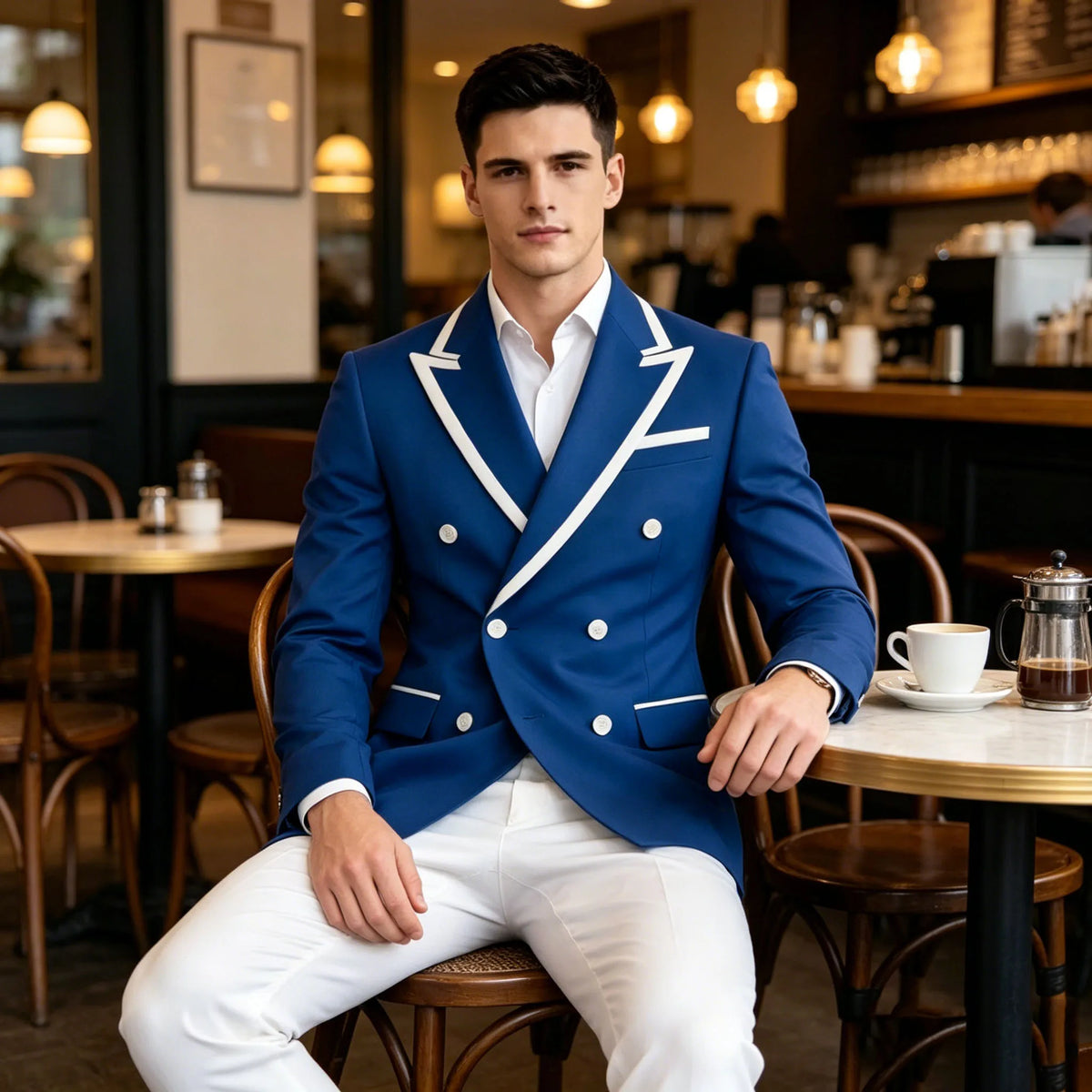 Blazer homme double boutonnage ajusté – CLEVI Paris