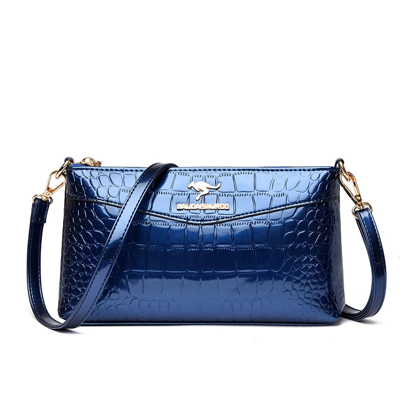 Sac Bandoulière Femme Cuir Verni Motif Croco – CLEVI Paris