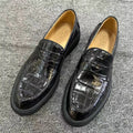 Mocassins Cuir Croco Noir Bout Pointu Homme – CLEVI Paris