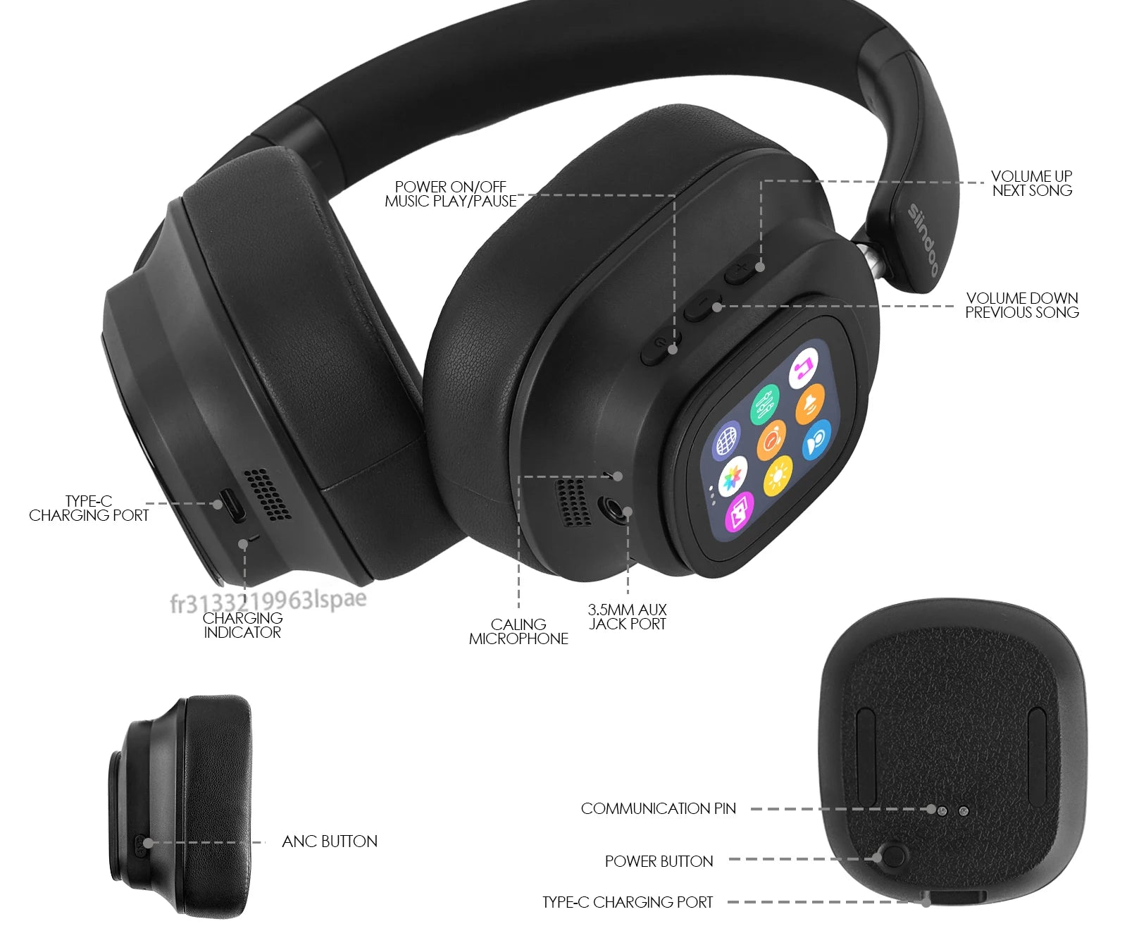 Casque ANC Siindoo JH-ANC930Plus Écran LCD – CLEVI Paris