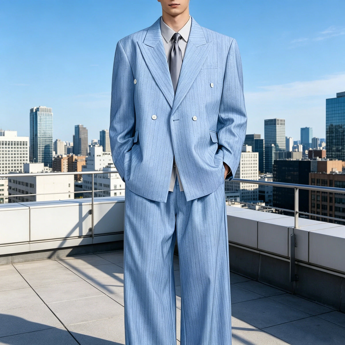 Costume 2 pièces à rayures pour homme – CLEVI Paris