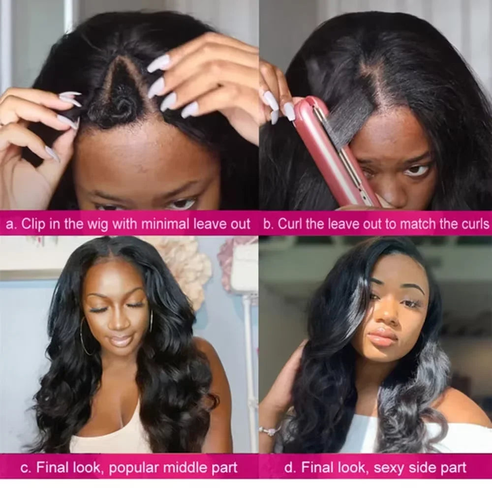 Perruque V-Part Body Wave Cheveux Brésiliens Remy – CLEVI Paris