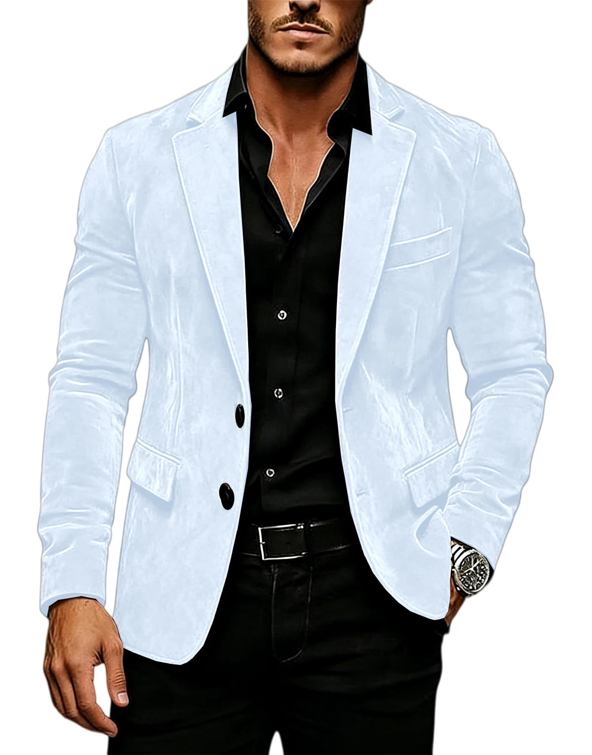 Blazer en daim vintage pour homme, coupe ajustée, 2 boutons, revers cranté, veste de costume décontractée, smoking formel pour affaires, mariage, fête, usage quotidien