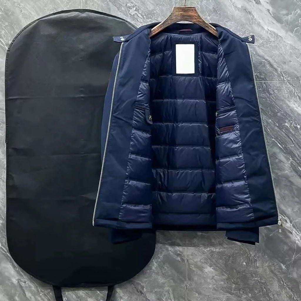 Veste homme bleue à col montant – CLEVI Paris