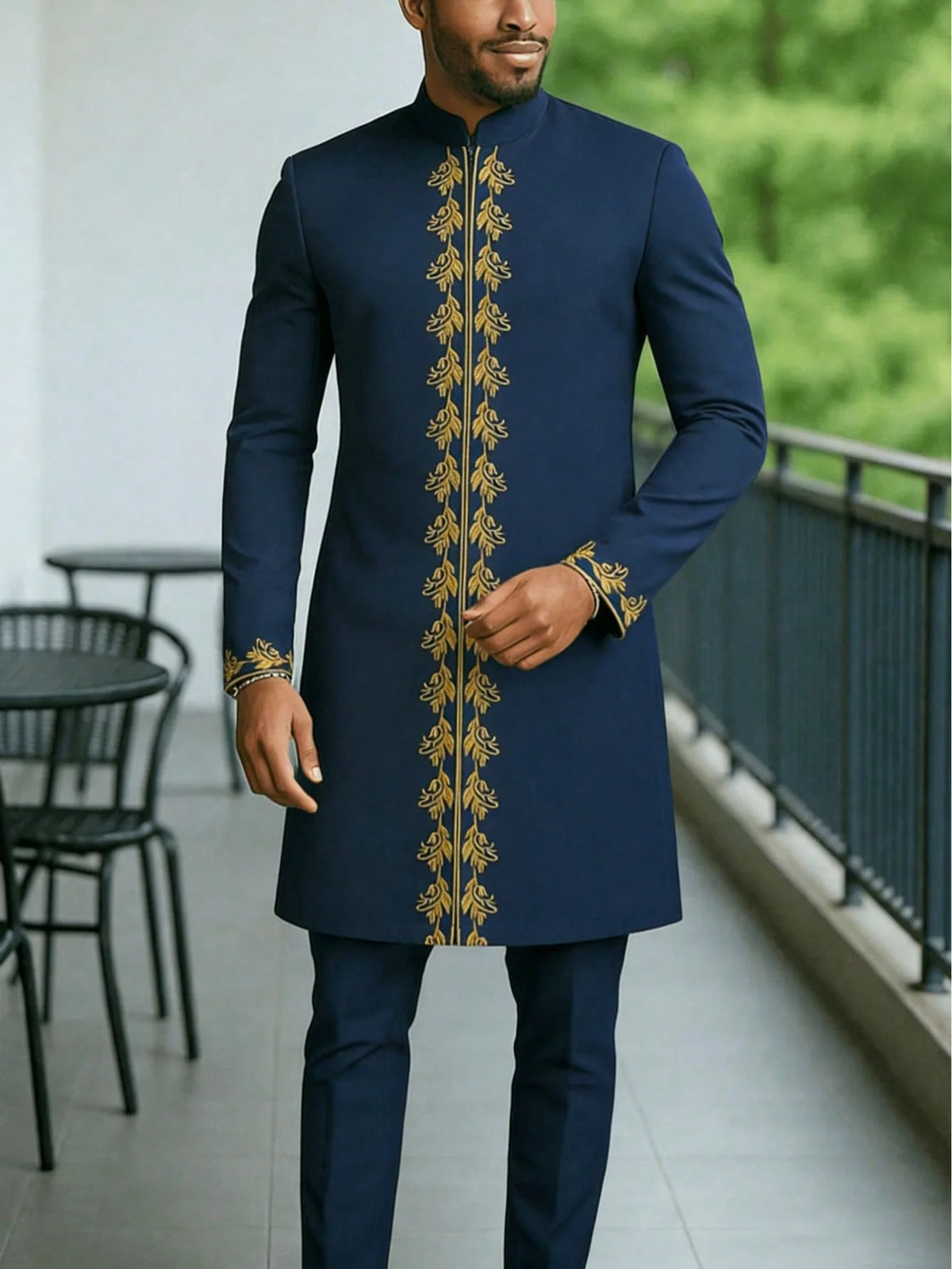 Kaftan Homme 2 Pièces Manches Longues – CLEVI Paris
