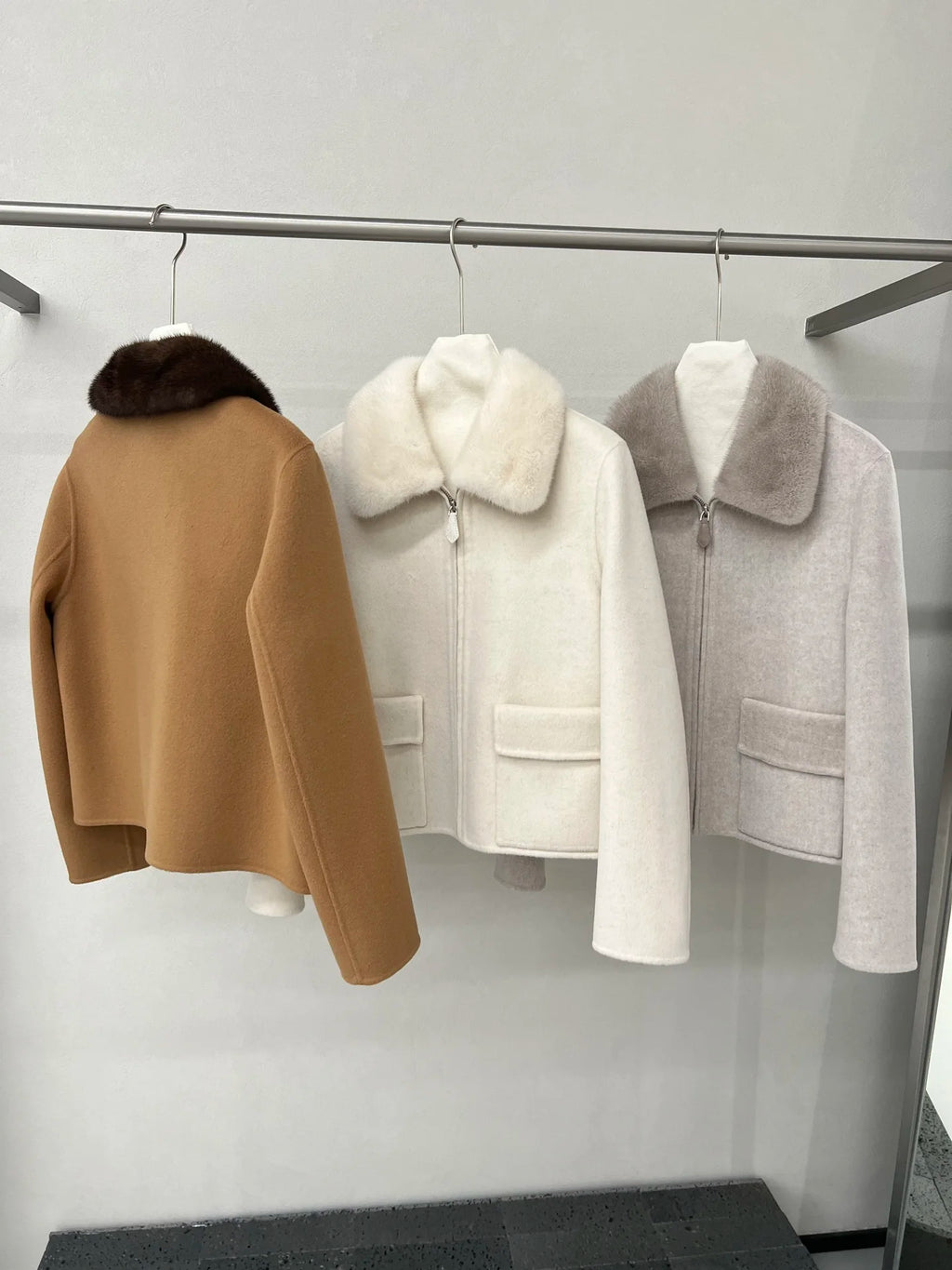 Veste femme en laine et cachemire zippée – CLEVI Paris