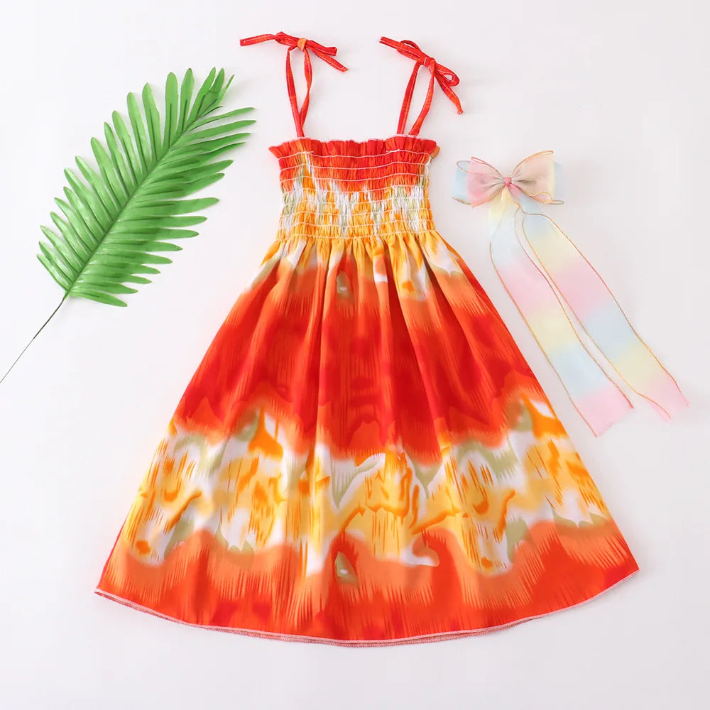 Robe fille bohème à fleurs et volants – CLEVI Paris
