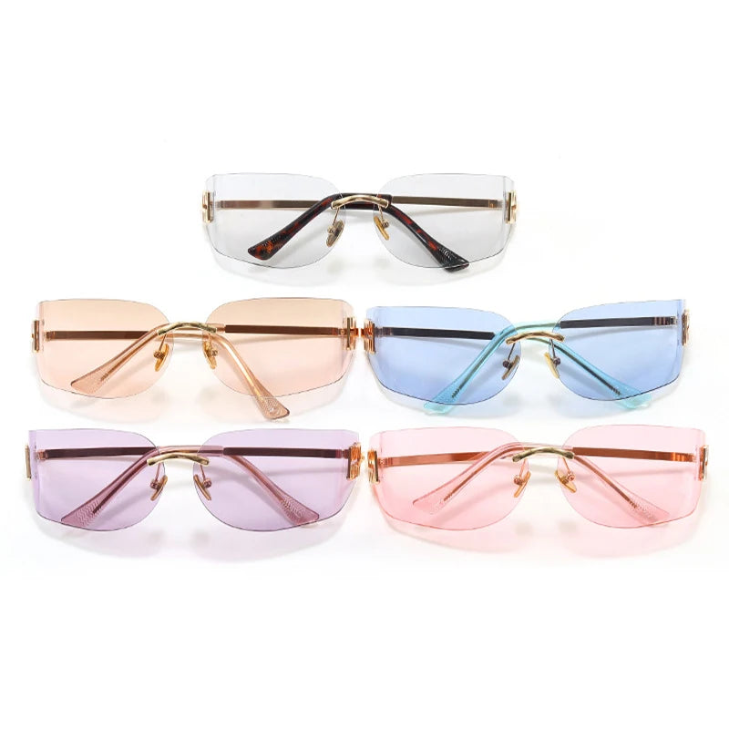 Lunettes de soleil femme sans monture Y2K – CLEVI Paris