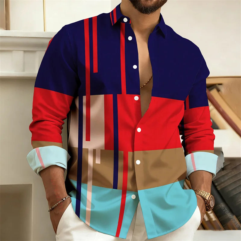 Chemise rayée homme manches longues – CLEVI Paris