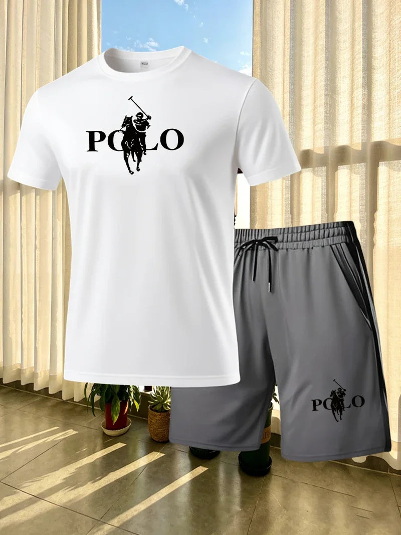 Ensemble homme imprimé t-shirt et short à poches – CLEVI Paris