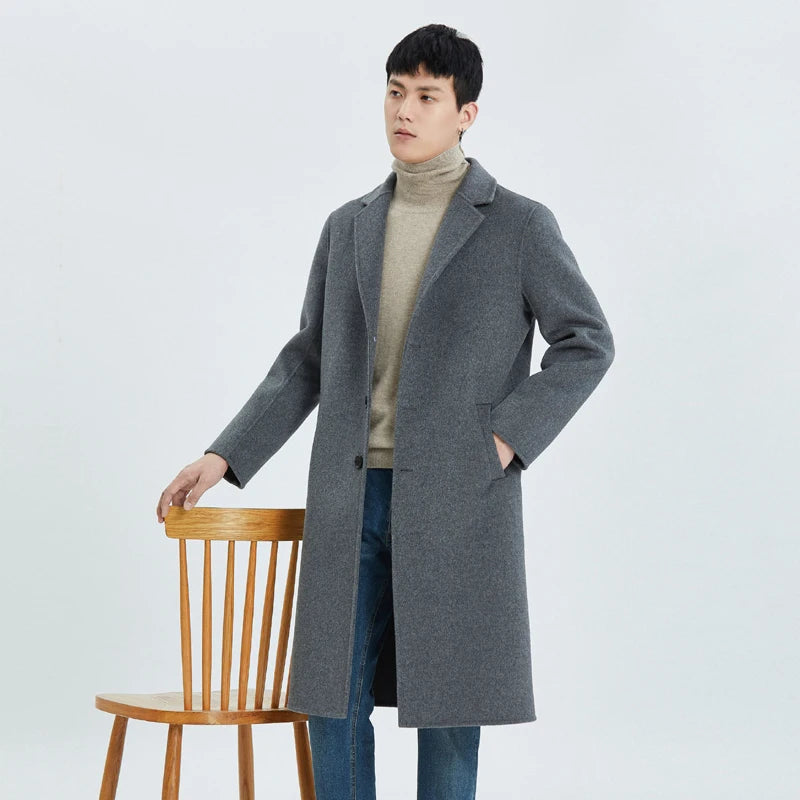 Manteau homme mi-long en laine – CLEVI Paris