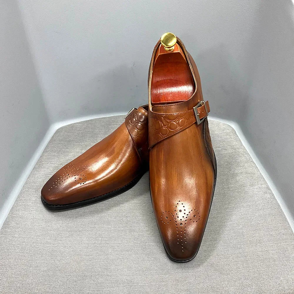 Chaussures homme à double boucle en cuir – CLEVI Paris