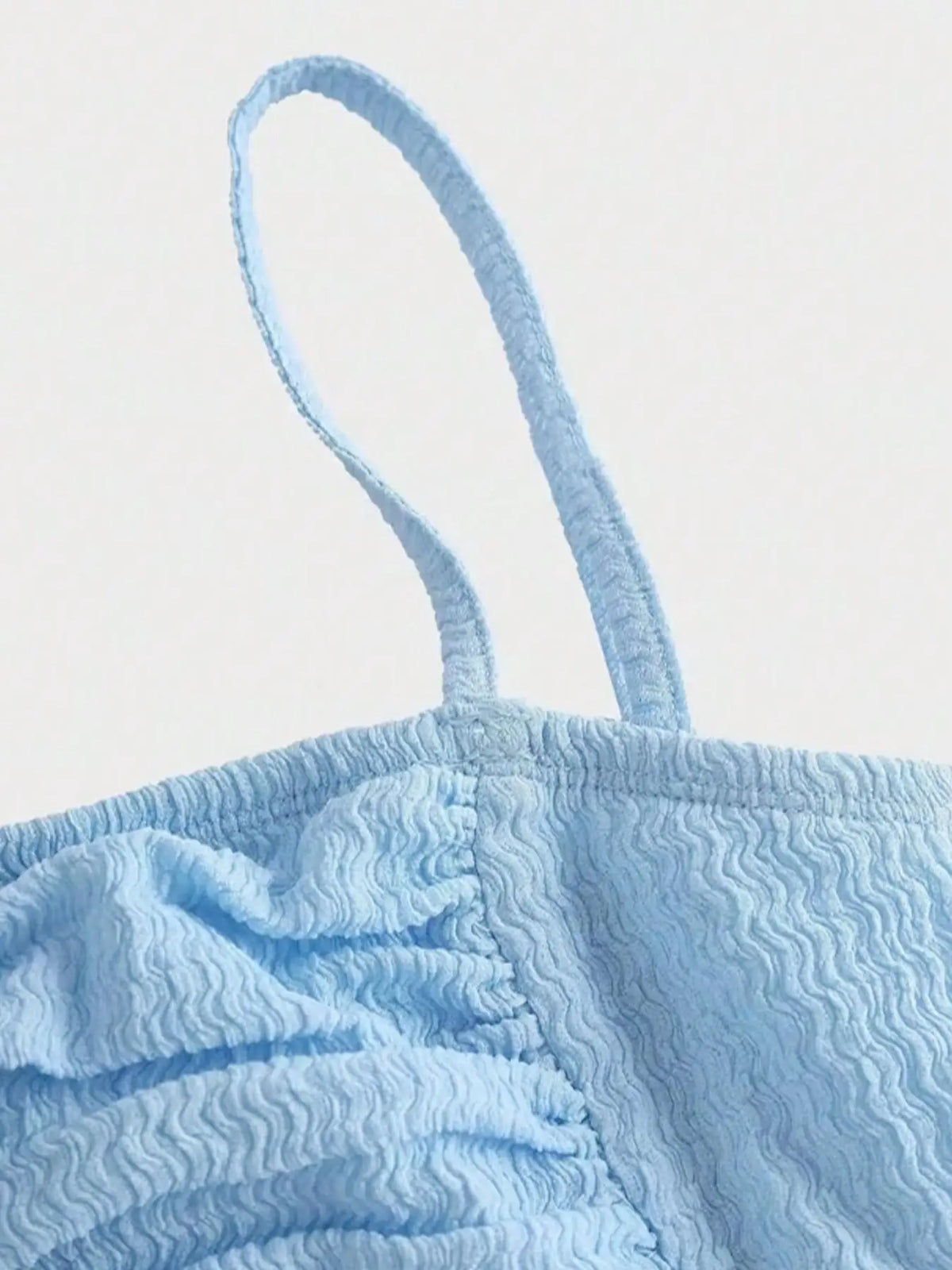 Robe ado bleue à col carré sans manches – CLEVI Paris