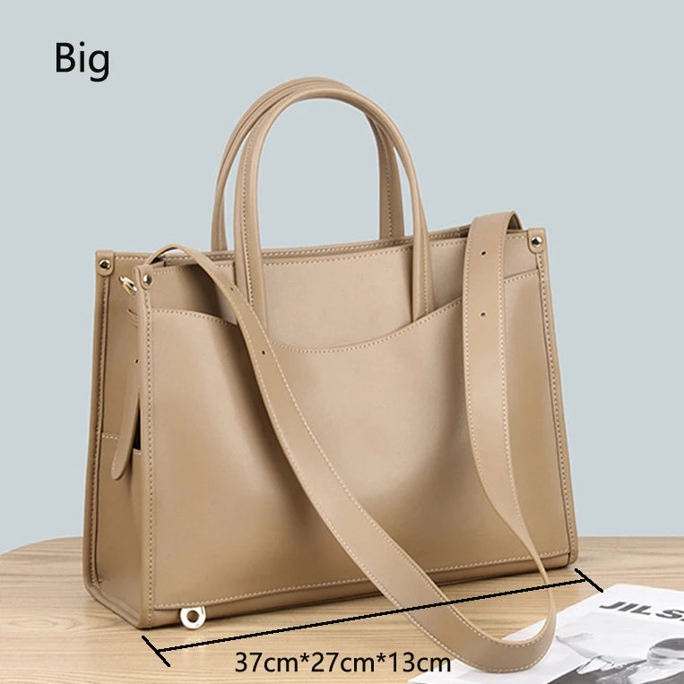 Sac Fourre-Tout Femme Cuir Véritable Bandoulière 2 Tailles – CLEVI Paris