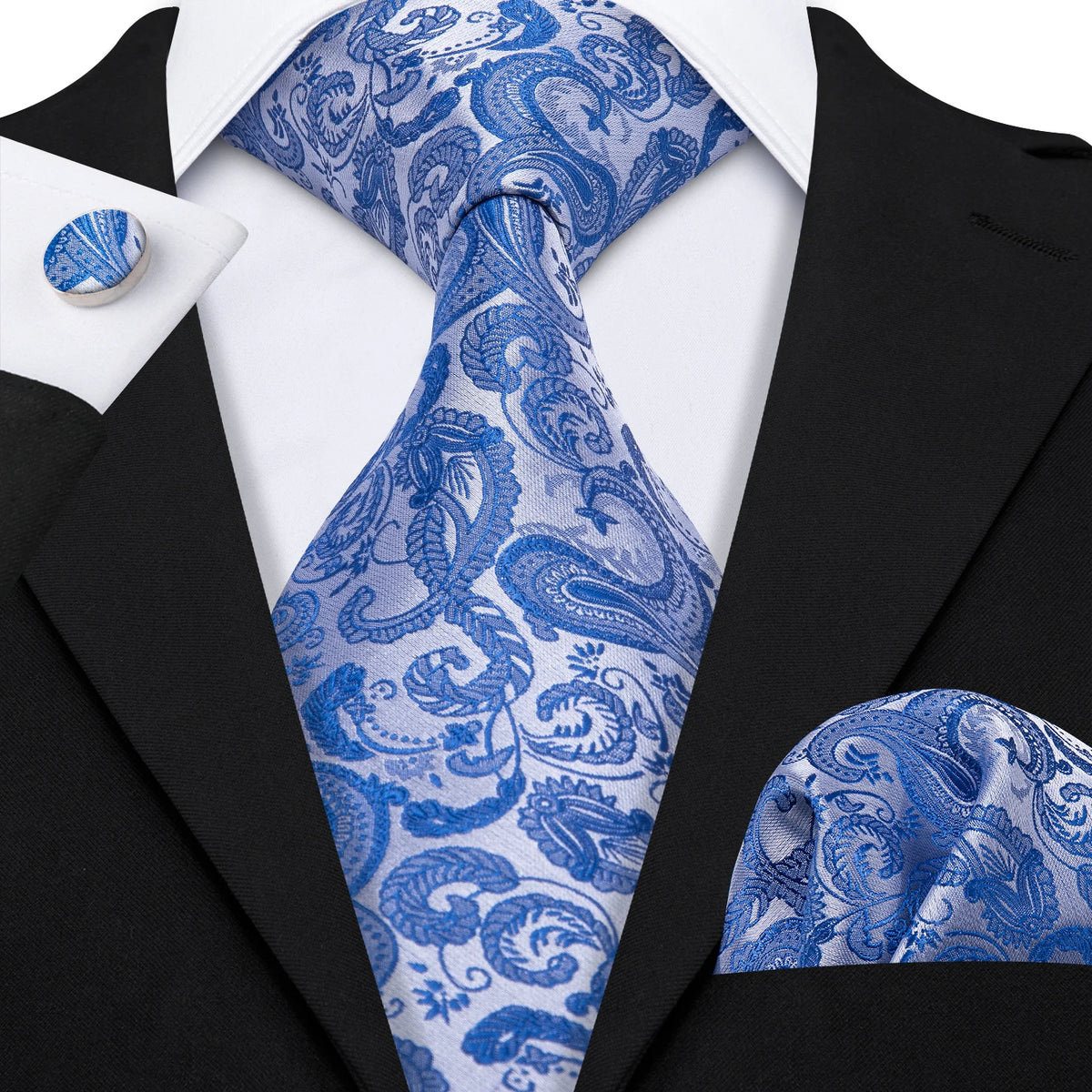 Coffret cravate homme floral, pochette et boutons – CLEVI Paris