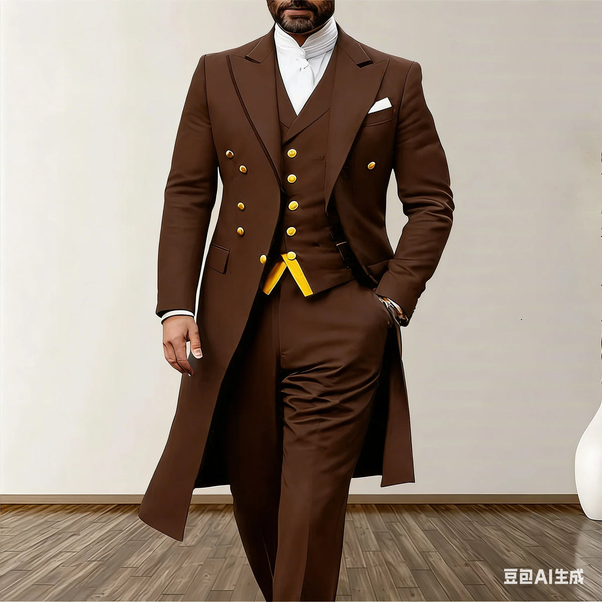 Costume Homme 3 Pièces Tuxedo Satin Blazer Long Gilet Pantalon 8 Coloris XS-5XL – CLEVI Paris