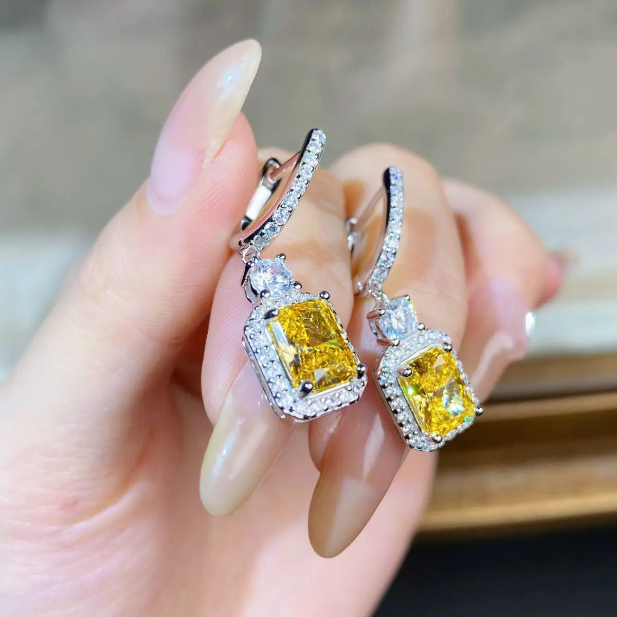 Boucles d'Oreilles Clous Diamant PT950 Ice Flower – CLEVI Paris