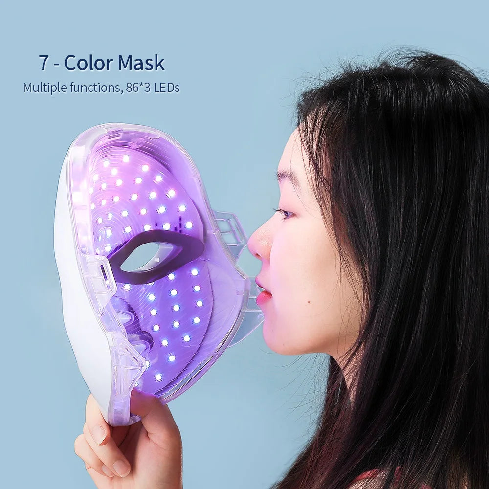 Masque LED visage et cou 7 couleurs – CLEVI Paris