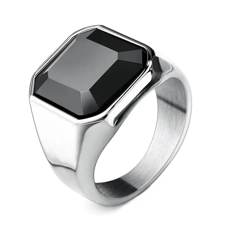 Bague Homme en Acier Inoxydable et Zircon – CLEVI Paris