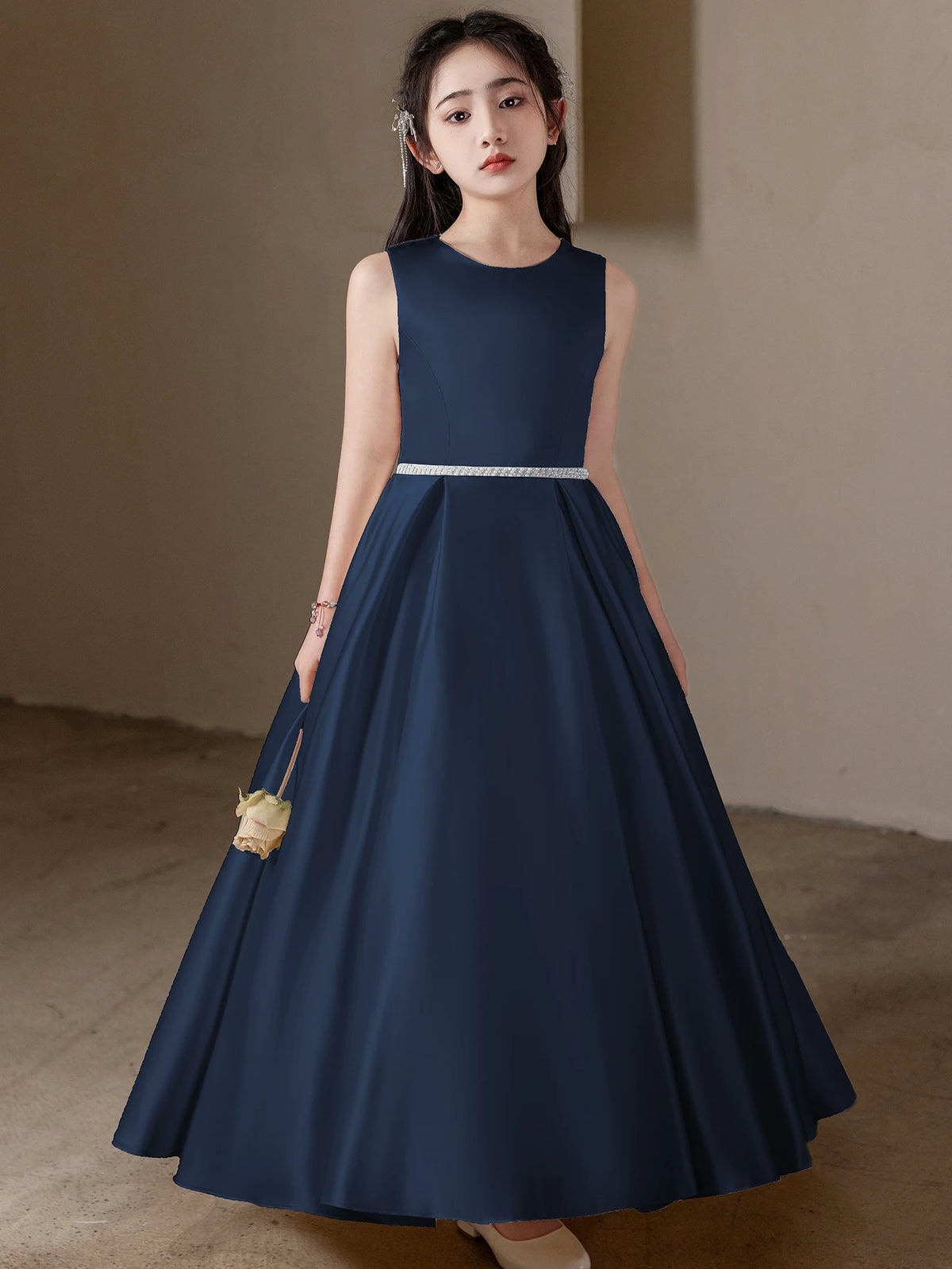 Robe cérémonie fille à grand nœud 5168 – CLEVI Paris