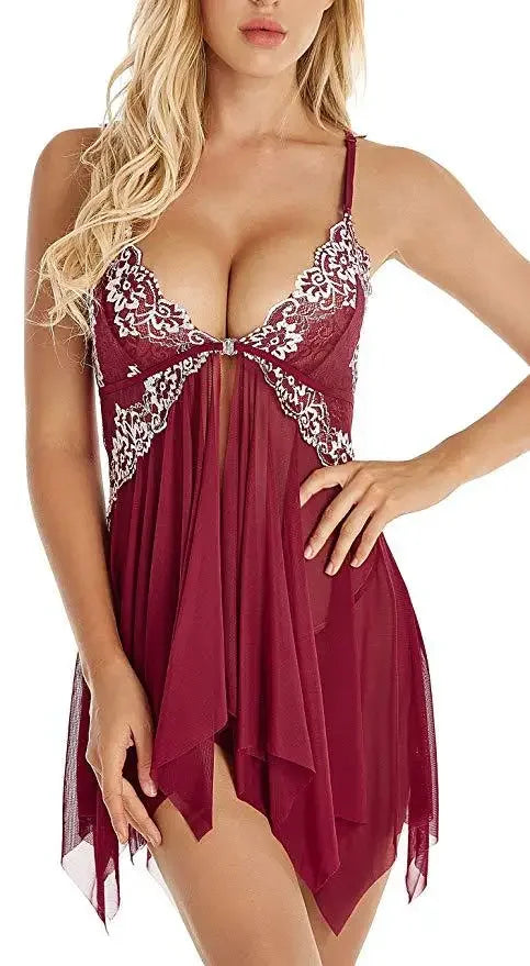 Nuisette Babydoll Dentelle Mesh Transparent Sexy Femme Lingerie de Nuit 12 Coloris S-XL – CLEVI Paris