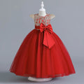 Robe longue de cérémonie fille avec nœud – CLEVI Paris