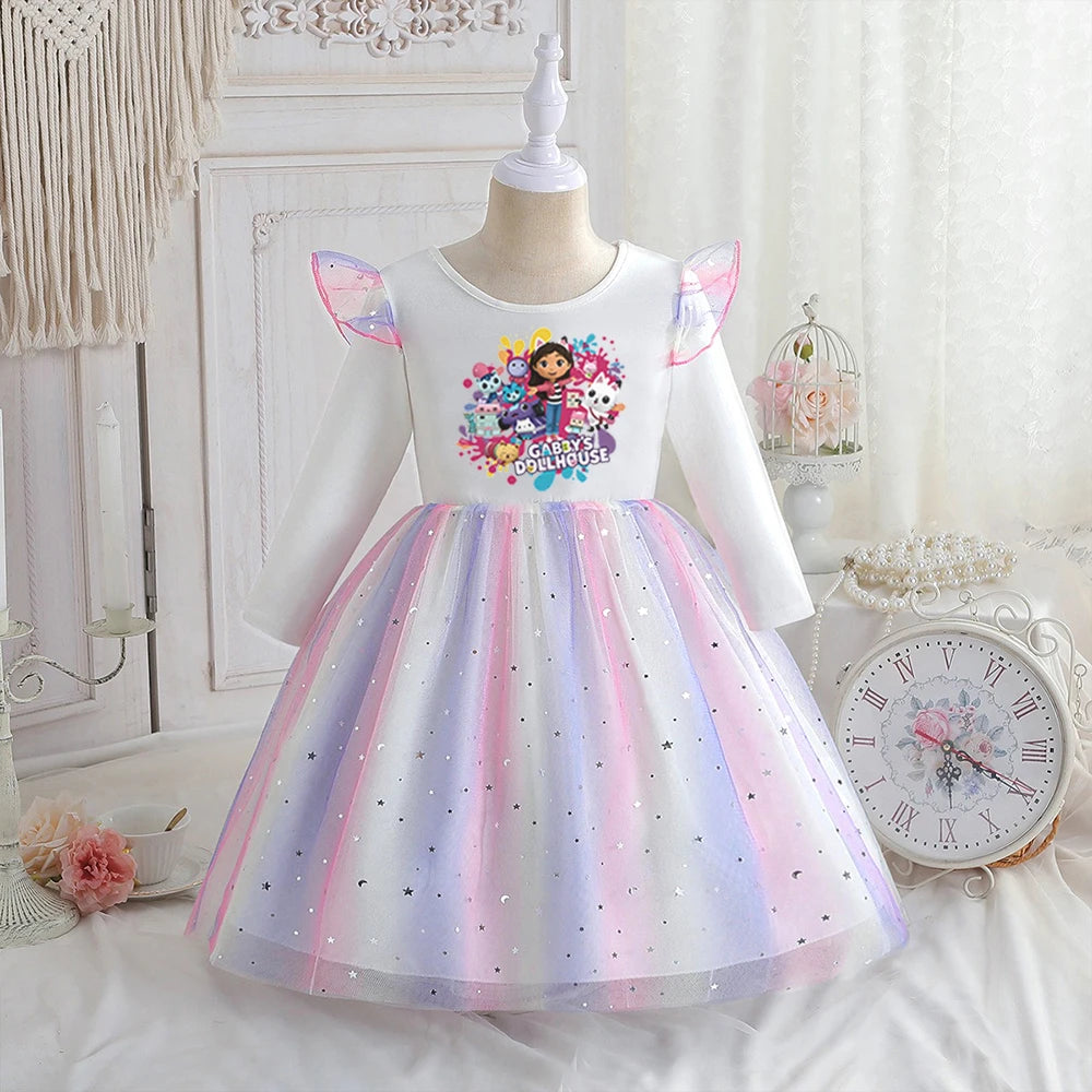 Robe fille évasée en coton et élasthanne – CLEVI Paris