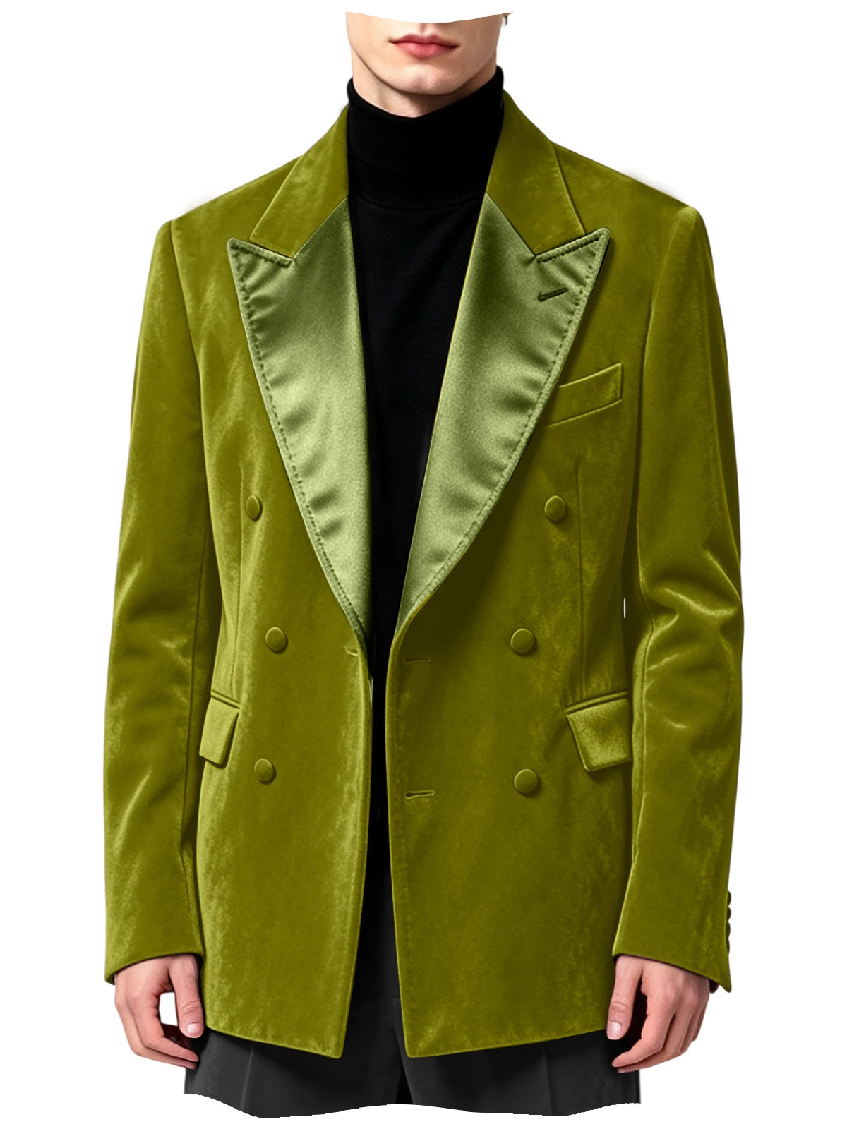 Blazer homme velours croisé à revers satinés – CLEVI Paris