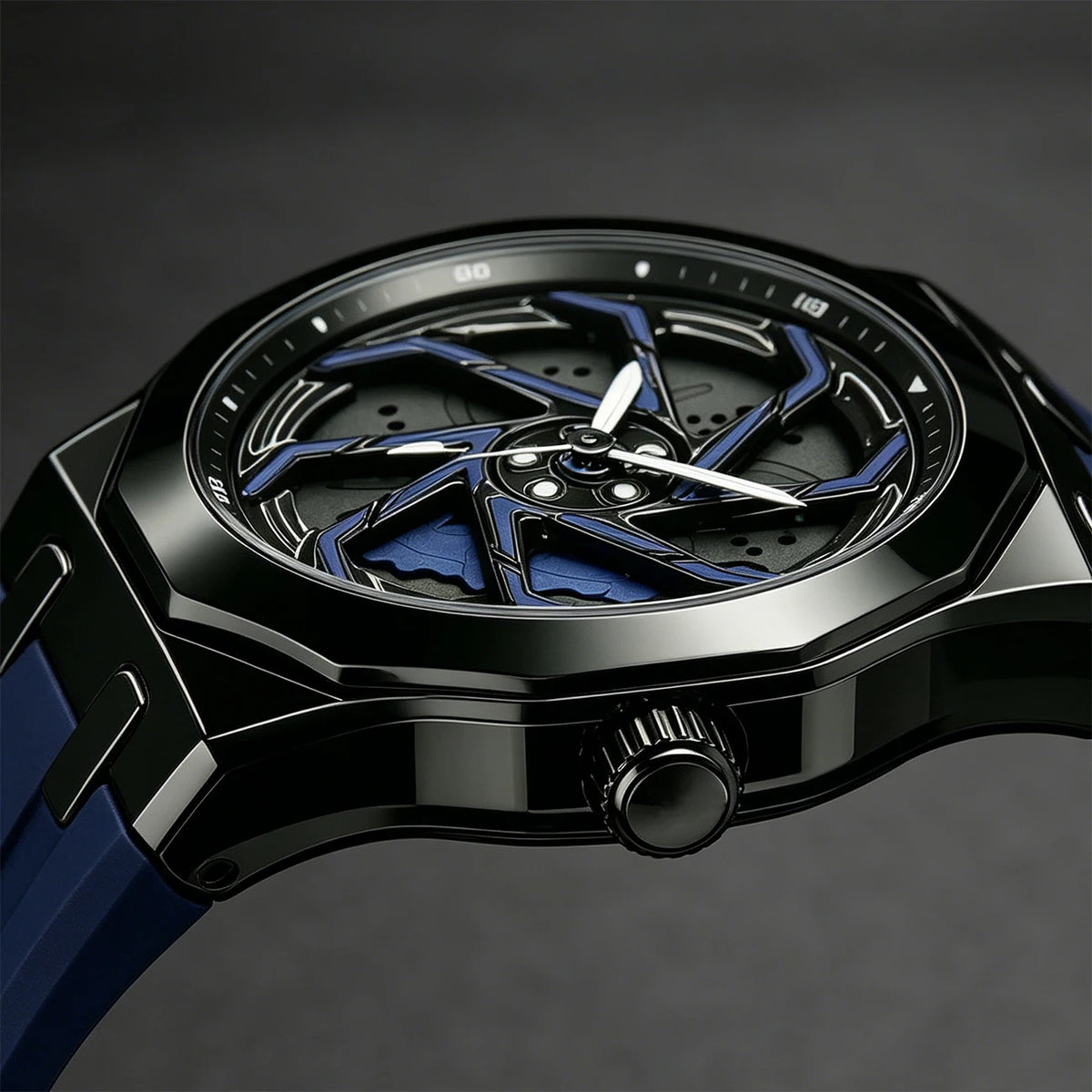 Montre Quartz Cadran Roue SHUAIKE Homme Caoutchouc – CLEVI Paris