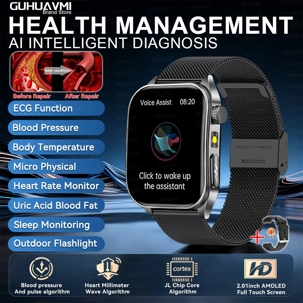 Montre connectée E810 AMOLED 1,95″ – CLEVI Paris