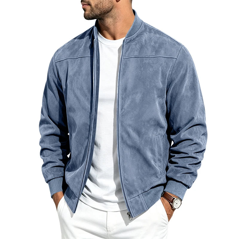 Blouson aviateur homme zippé à col rond – CLEVI Paris