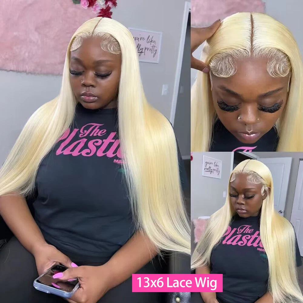 Perruque Lace Front HD Blonde 613 Straight Cheveux Humains Brésiliens 13x4 13x6 180% 200% 16-46 Pouces – CLEVI Paris