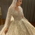 Voile de mariée cathédrale perlé 3 m – CLEVI Paris