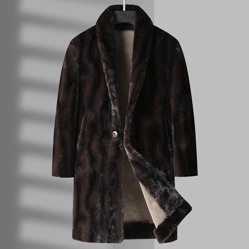 Manteau long homme aspect fourrure – CLEVI Paris
