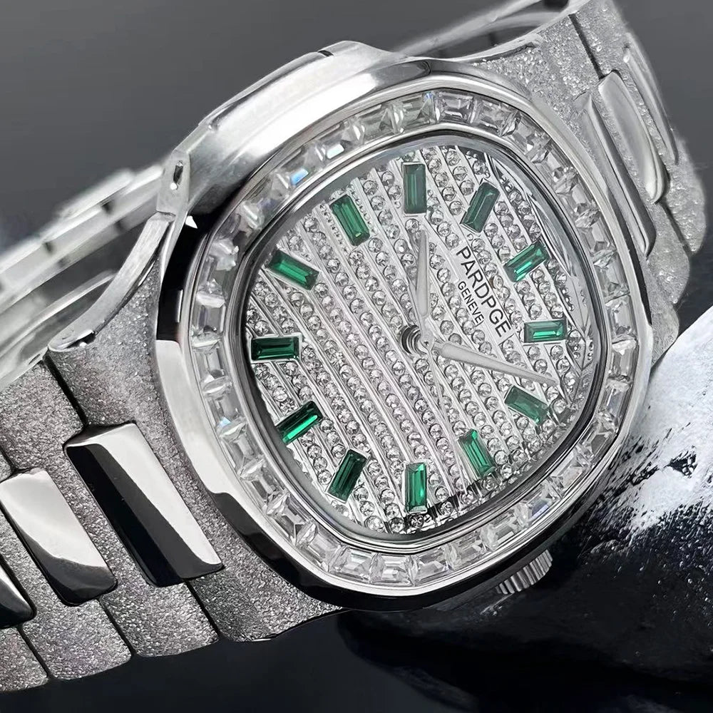 Montre Homme Automatique Carrée Index Diamants Lumineux Acier Huayra – CLEVI Paris