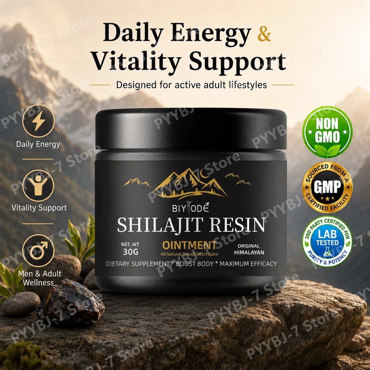 Résine de shilajit, pot de 30 g – CLEVI Paris