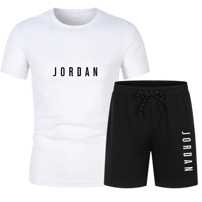 Ensemble Homme T-Shirt Col Rond + Short Imprimé Digital Casual Sport Été – CLEVI Paris