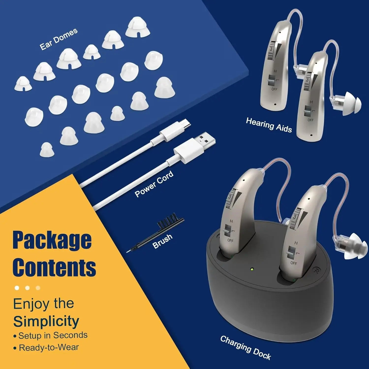 Aide Auditive Numérique Rechargeable Senior 40h – CLEVI Paris