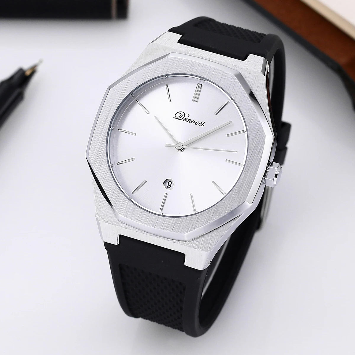 DENVOSI Montre Homme Quartz Ronde 40mm Bracelet Alliage Sport Casual 30M – CLEVI Paris