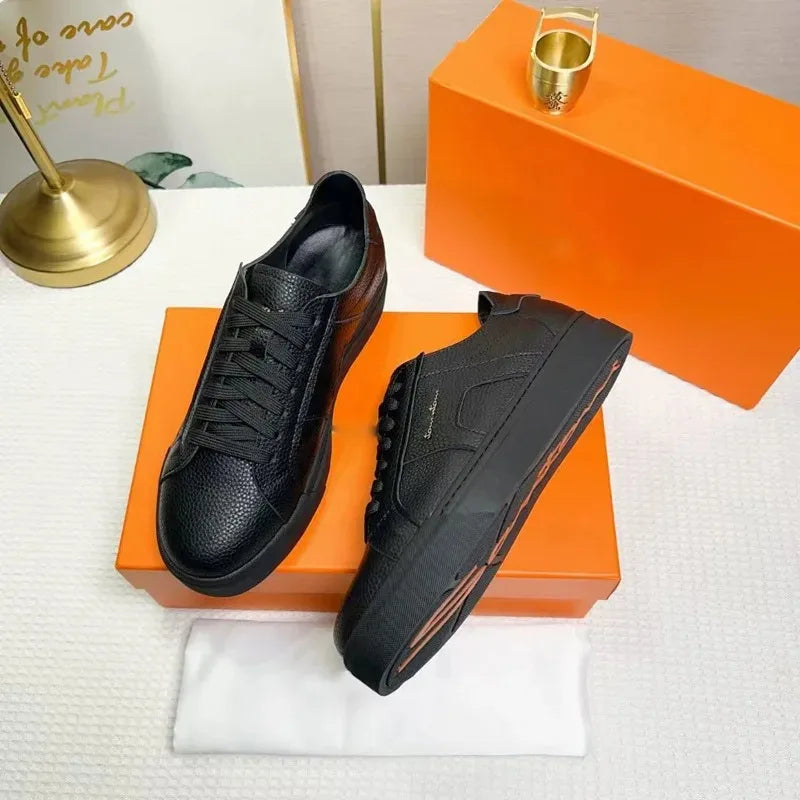 Sneakers Cuir Blanc Plateforme Unisexe – CLEVI Paris