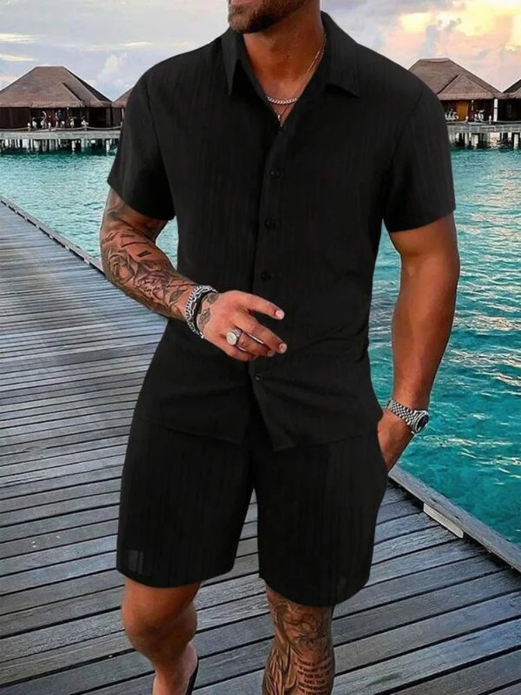 Ensemble homme chemise et short de plage – CLEVI Paris