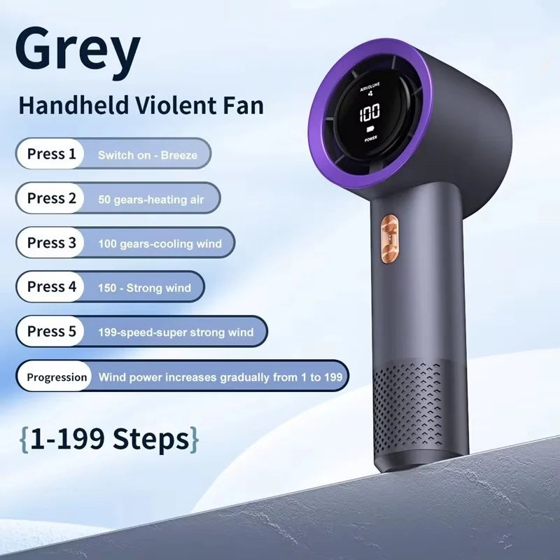 Ventilateur à main rechargeable 100 vitesses USB – CLEVI Paris