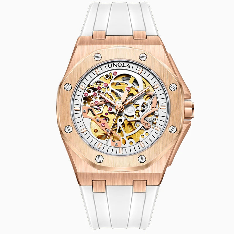 ONOLA Montre Automatique Homme Squelette Sport Silicone Étanche Multicolore – CLEVI Paris