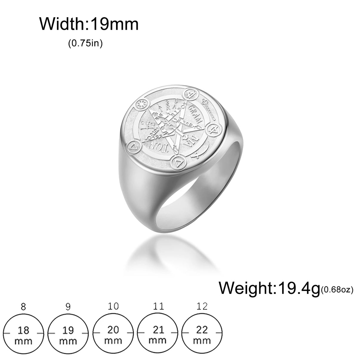 Bague Unisexe Tétragramme Acier Doré 18K – CLEVI Paris