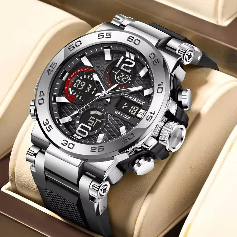Montre Sport Double Affichage FOXBOX Homme Silicone 5 Bar – CLEVI Paris