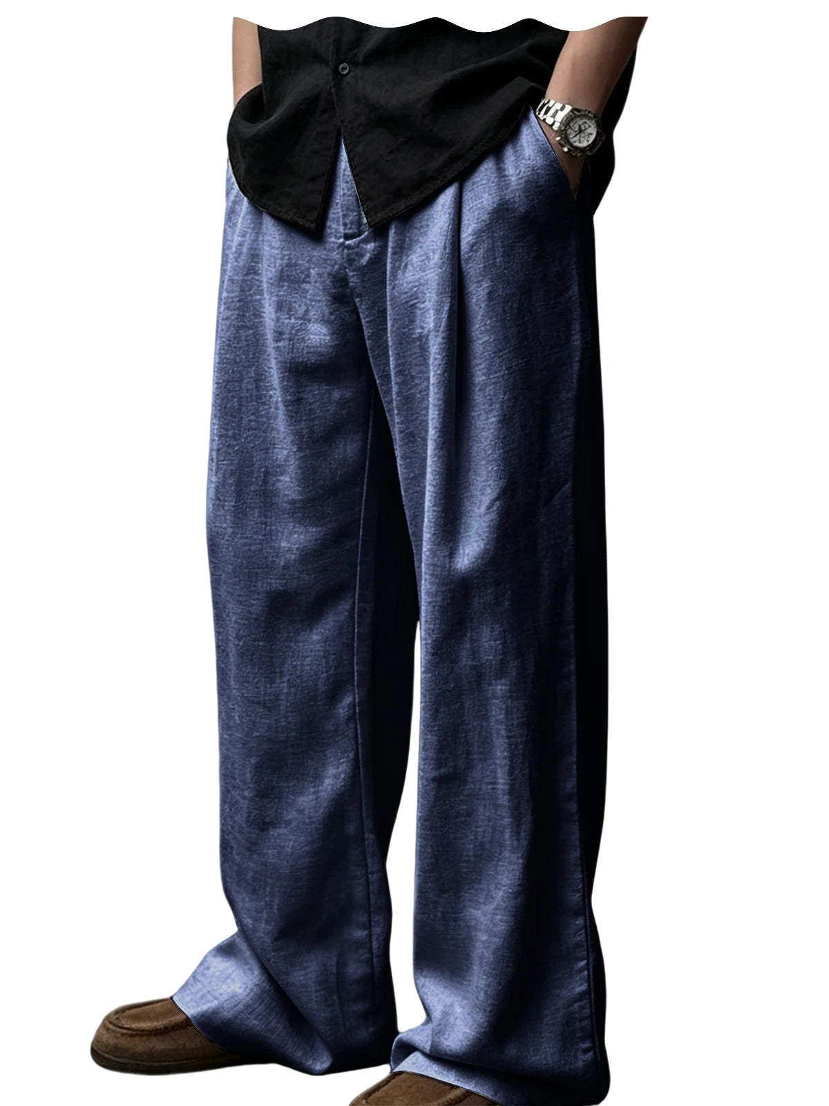 Pantalon en lin coupe ample – CLEVI Paris